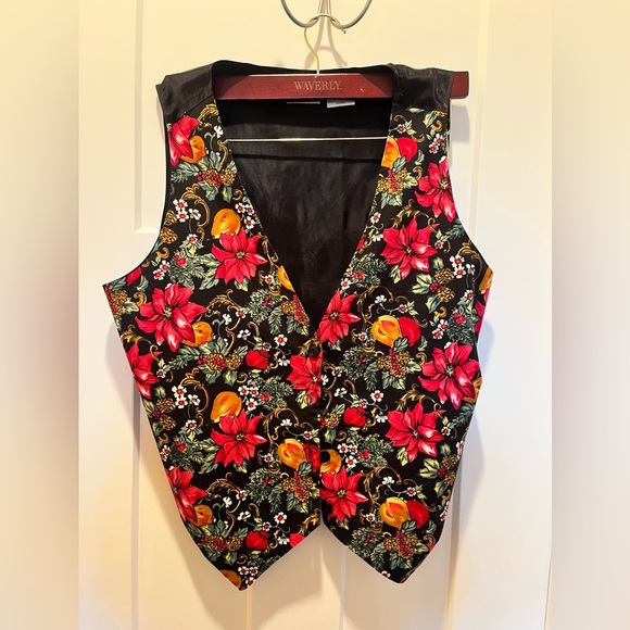 Pointsettia Christmas vest nutcracker xl - Picture 1 of 4